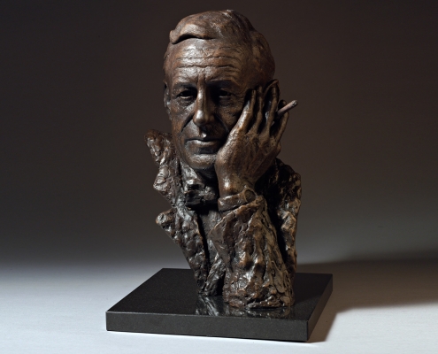 Life size bronze portrait bust of the James Bond author Ian Fleming