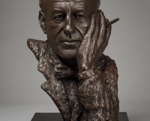 Life size bronze portrait bust of the James Bond author Ian Fleming