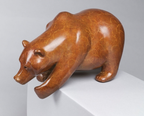 Bronze sculpture of a Grizzly or Brown Bear