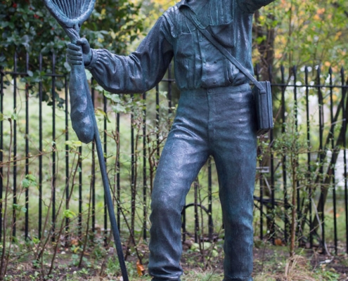 Life size bronze statue sculpture of the naturalist Alfred Russel Wallace
