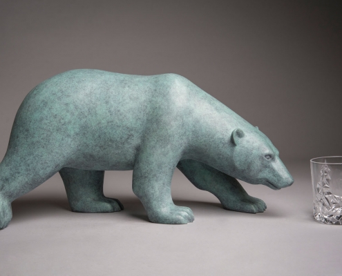 Bronze sculpture of a Polar Bear by wildlife artist Anthony Smith