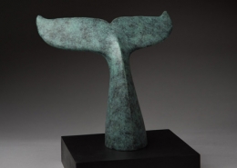 Bronze sculpture of a humpback whale tail (fluke) by wildlife artist Anthony Smith