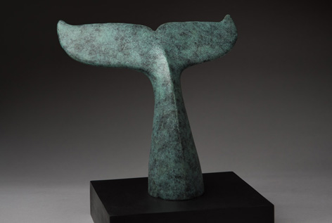 Bronze sculpture of a humpback whale tail (fluke) by wildlife artist Anthony Smith