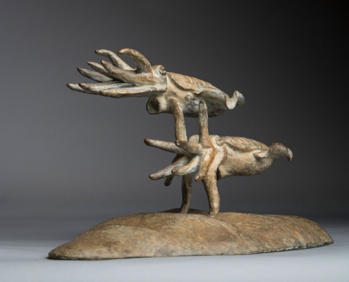 Bronze sculpture of a pair of Cuttlefish by wildlife artist Anthony Smith