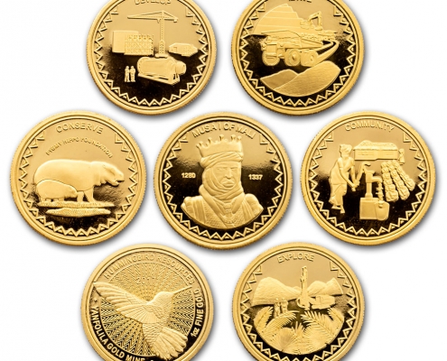 Yanfolila Gold Coins for Hummingbird Resources and Betts Investments commemorating their Mali gold mine