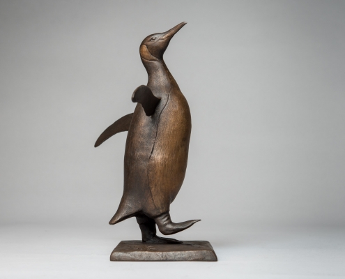 King Penguin bronze sculpture by wildlife artist Anthony Smith