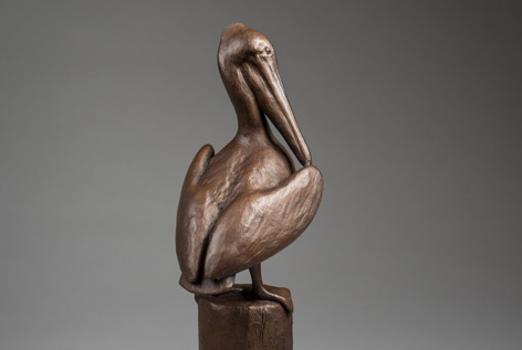 Bronze sculpture of a Pelican