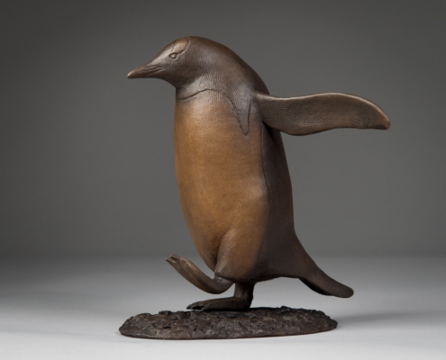 Gentoo Penguin bronze sculpture by wildlife artist Anthony Smith