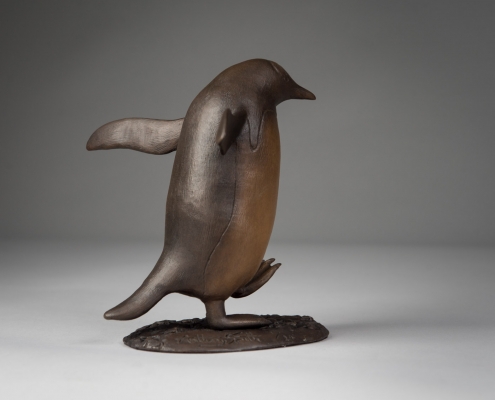 Gentoo Penguin bronze sculpture by wildlife artist Anthony Smith