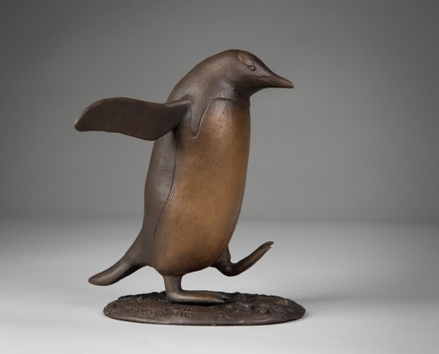 Gentoo Penguin bronze sculpture by wildlife artist Anthony Smith